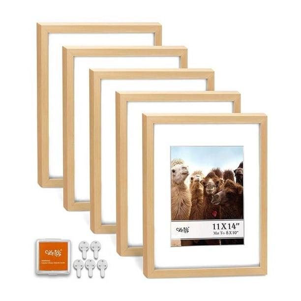 ArtbyHannah 4 Pack 16x20 Inch Modern Large Gold Picture Frames with High Definition Glass Display Photos 12x16 with Mat or 16x20 without Mat-for Gallery Wall Kit or Home Decoration 